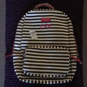 Henri Bendel New York striped canvas backpack